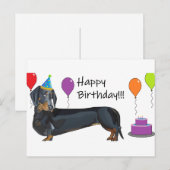 Dachshund Verjaardag Briefkaart (Voorkant / Achterkant)