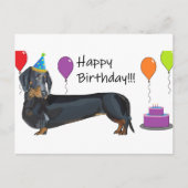 Dachshund Verjaardag Briefkaart (Voorkant)