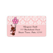 Dachshund Verjaardag Cartoon Ballonnen Etiket (Voorkant)