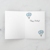 Dachshund Verjaardag Cartoon Ballonnen Kaart (Binnen)