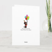 Dachshund Verjaardag Cartoon Ballonnen Kaart (Achterkant)