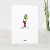 Dachshund Verjaardag Cartoon Ballonnen Kaart (Achterkant)