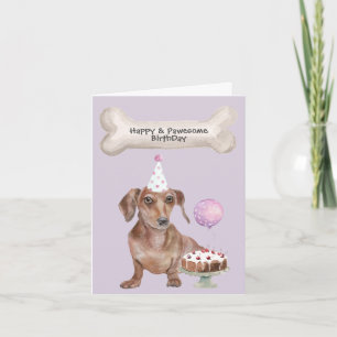 Dachshund verjaardag feestdagen kaart