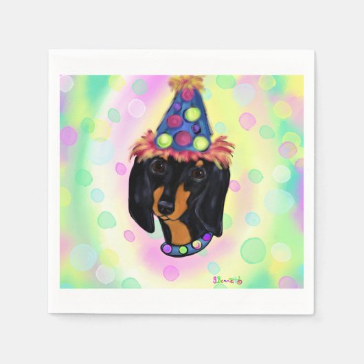 Dachshund Verjaardag Servet (Voorkant)