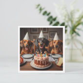 Dachshund verjaardagskaart, Dachshund kaart, Dachs Kaart (Staand voorkant)