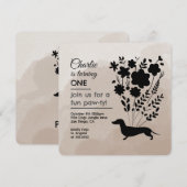 Dachshund Verjaardagsmeisje Paw-ty Schattige Puppy Kaart (Voorkant / Achterkant)