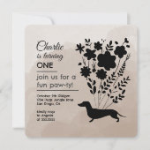 Dachshund Verjaardagsmeisje Paw-ty Schattige Puppy Kaart (Voorkant)