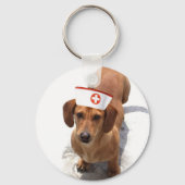 Dachshund-verpleegkundige sleutelhanger (Voorkant)