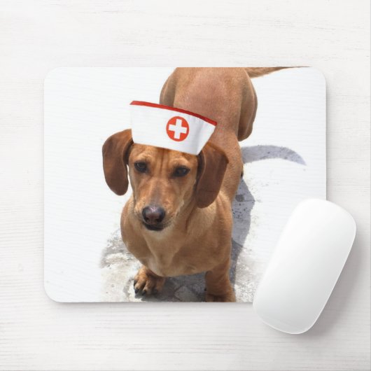Dachshund-verpleegster mousepad muismat (Met muis)