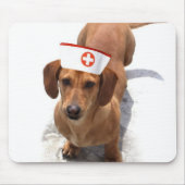 Dachshund-verpleegster mousepad muismat (Voorkant)