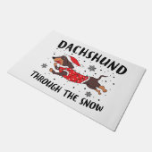 DACHSHUND VIA DE SNEEUW DEURMAT (Schuin)