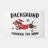 DACHSHUND VIA DE SNEEUW DEURMAT (Voorkant)
