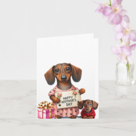 Dachshund Viering Moederdag Kaart