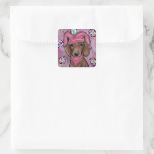 Dachshund Vierkante Sticker (Tas)