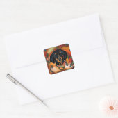 DACHSHUND VIERKANTE STICKER (Envelop)
