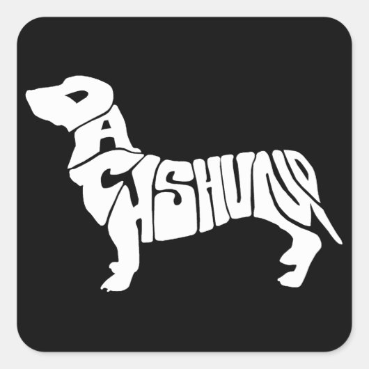 Dachshund Vierkante Sticker (Voorkant)