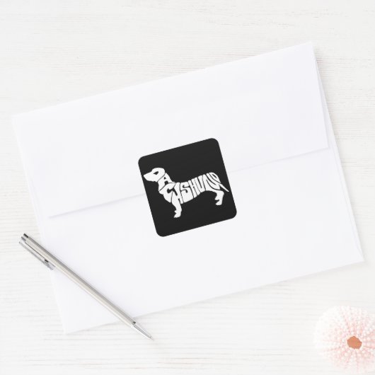 Dachshund Vierkante Sticker (Envelop)