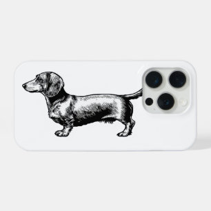 Dachshund Vintage Gravure Illustratie iPhone 15 Pro Case