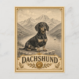 Dachshund, Vintage Heritage Hond Briefkaart