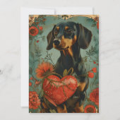Dachshund Vintage Valentijnsdag  Feestdagenkaart (Voorkant)