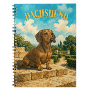 Dachshund, Vintage Waterverf Honden Kunst Notitieboek