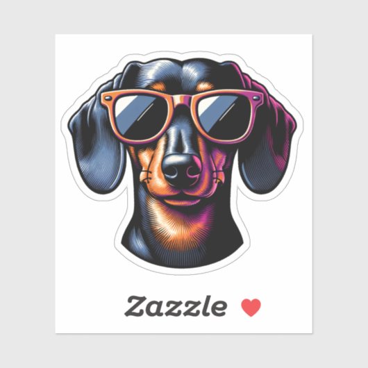 Dachshund Vinyl Sticker - Zonnebril (Vel)