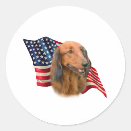 Dachshund Vlag Ronde Sticker