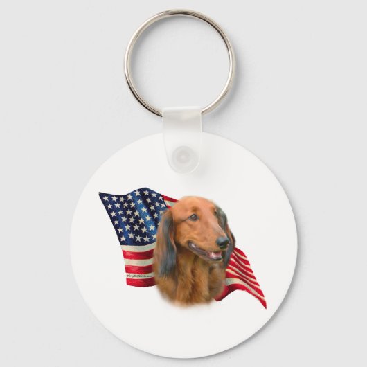 Dachshund Vlag Sleutelhanger (Voorkant)