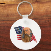 Dachshund Vlag Sleutelhanger (Voorkant)