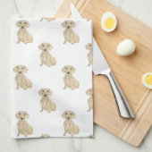 Dachshund (Vloeiend, Cream) Theedoek (Quarter Fold)