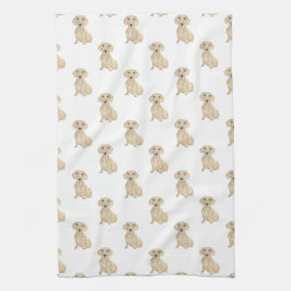 Dachshund (Vloeiend, Cream) Theedoek