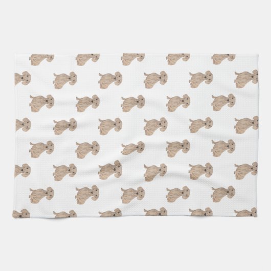 Dachshund (Vloeiend, rood) Theedoek (Horizontaal)