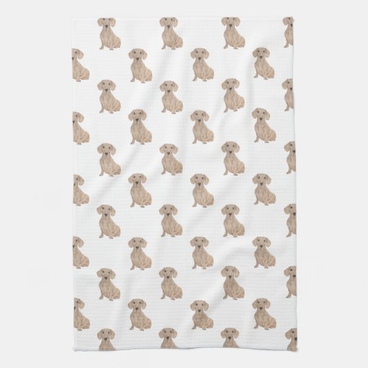 Dachshund (Vloeiend, rood) Theedoek (Verticaal)