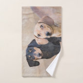 Dachshund (vloeiend) schilderen - Oorspronkelijke  Bad Handdoek (Handdoek)