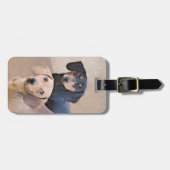 Dachshund (vloeiend) schilderen - Oorspronkelijke  Bagagelabel (Voorkant horizontaal)