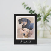 Dachshund (vloeiend) schilderen - Oorspronkelijke Briefkaart (Staand voorkant)