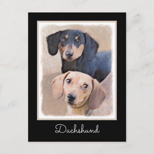 Dachshund (vloeiend) schilderen - Oorspronkelijke Briefkaart (Voorkant)