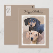 Dachshund (vloeiend) schilderen - Oorspronkelijke  Briefkaart (Voorkant / Achterkant)