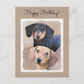 Dachshund (vloeiend) schilderen - Oorspronkelijke Briefkaart (Voorkant)