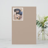 Dachshund (vloeiend) schilderen - Oorspronkelijke  Briefpapier (Staand voorkant)