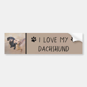Dachshund (vloeiend) schilderen - Oorspronkelijke  Bumpersticker