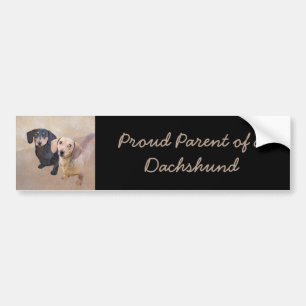 Dachshund (vloeiend) schilderen - Oorspronkelijke  Bumpersticker