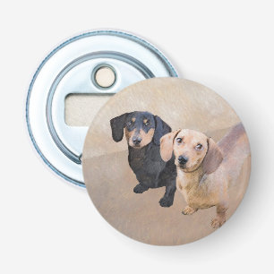 Dachshund (vloeiend) schilderen - Oorspronkelijke  Button Flesopener