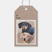 Dachshund (vloeiend) schilderen - Oorspronkelijke  Cadeaulabel (Voorkant)