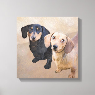 Dachshund (vloeiend) schilderen - Oorspronkelijke Canvas Afdruk