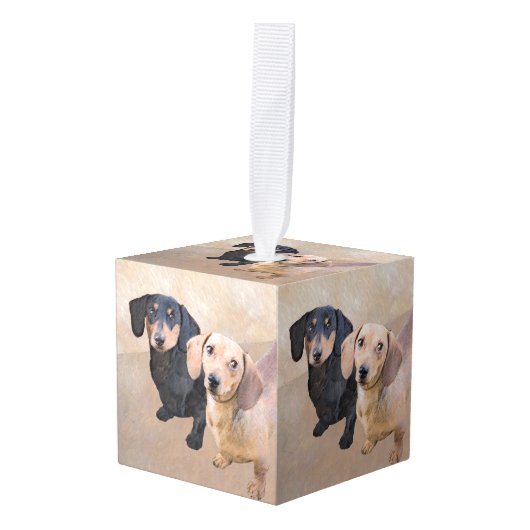 Dachshund (vloeiend) schilderen - Oorspronkelijke  Decoratie (Voorkant hoekig)