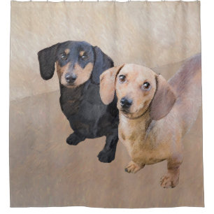 Dachshund (vloeiend) schilderen - Oorspronkelijke Douchegordijn