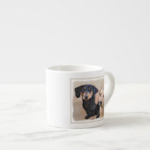 Dachshund (vloeiend) schilderen - Oorspronkelijke  Espresso Kop (Voorkant rechts)