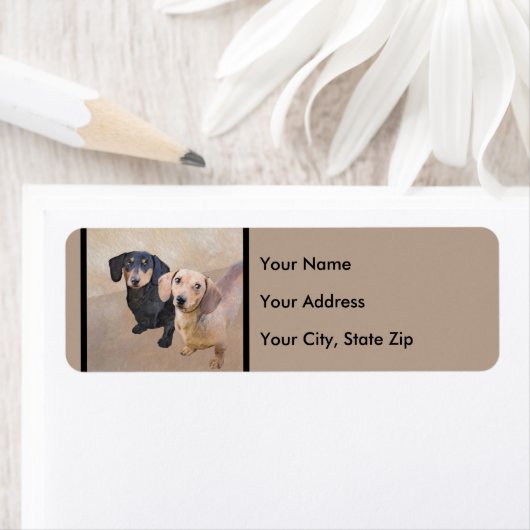 Dachshund (vloeiend) schilderen - Oorspronkelijke  Etiket (Insitu)