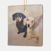 Dachshund (vloeiend) schilderen - Oorspronkelijke  Keramisch Ornament (Links)
